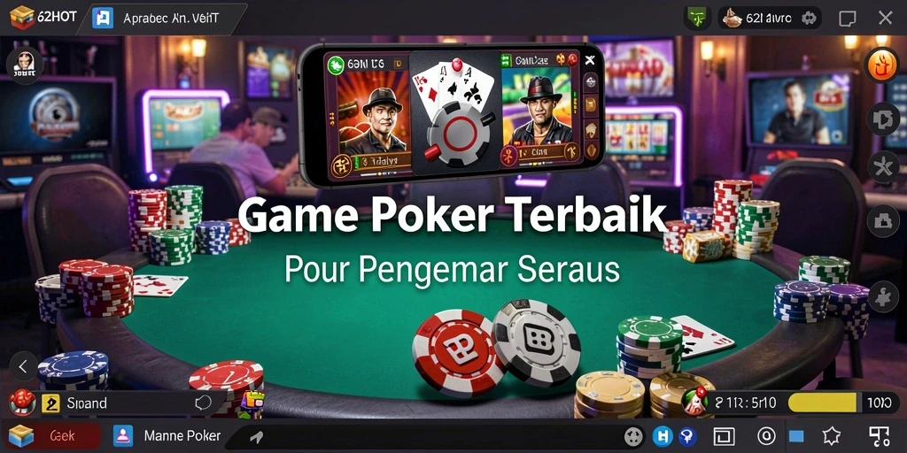 Tampilan gameplay seru dalam aplikasi Poker 62HOT.