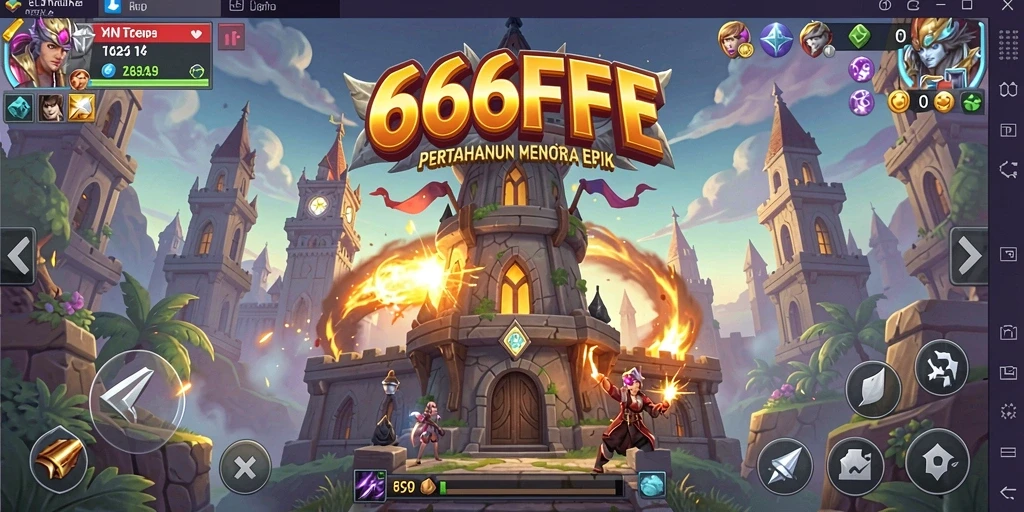 Gameplay Tower Defense yang mendebarkan di 666FF.