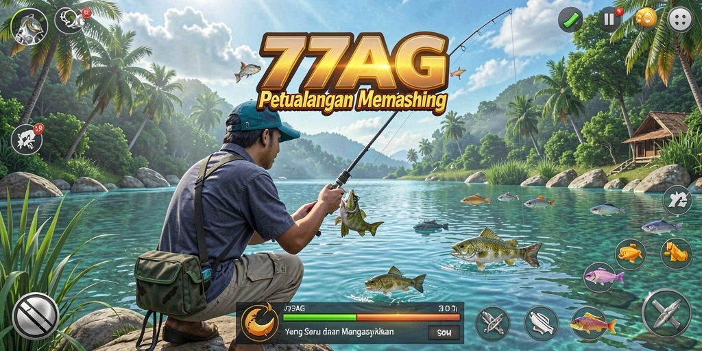 Screenshot aktivitas memancing yang mendebarkan di 77AG.