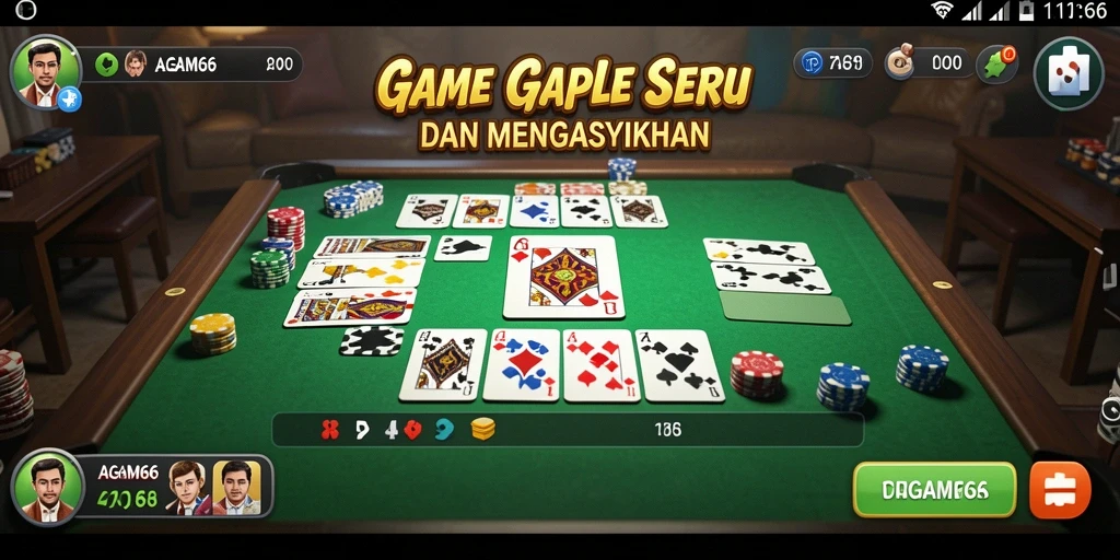 Screenshot gameplay AGAM66 menampilkan suasana seru bermain Gaple.
