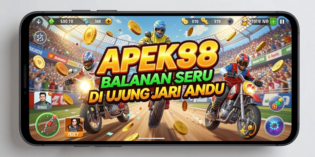Screenshot gameplay APEK88 menampilkan balapan mendebarkan di lintasan yang indah.