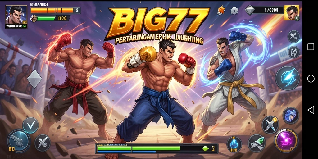 Pengalaman gameplay penuh aksi dalam BIG77, pertarungan yang mendebarkan.