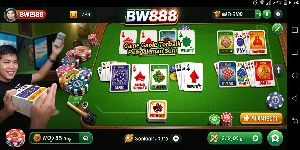 Tampilan gameplay seru dalam permainan Gaple BW888.