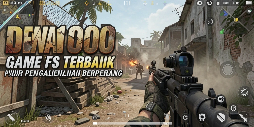 Tangkapan layar DEWA1000 menampilkan aksi pertempuran seru dalam game FPS.