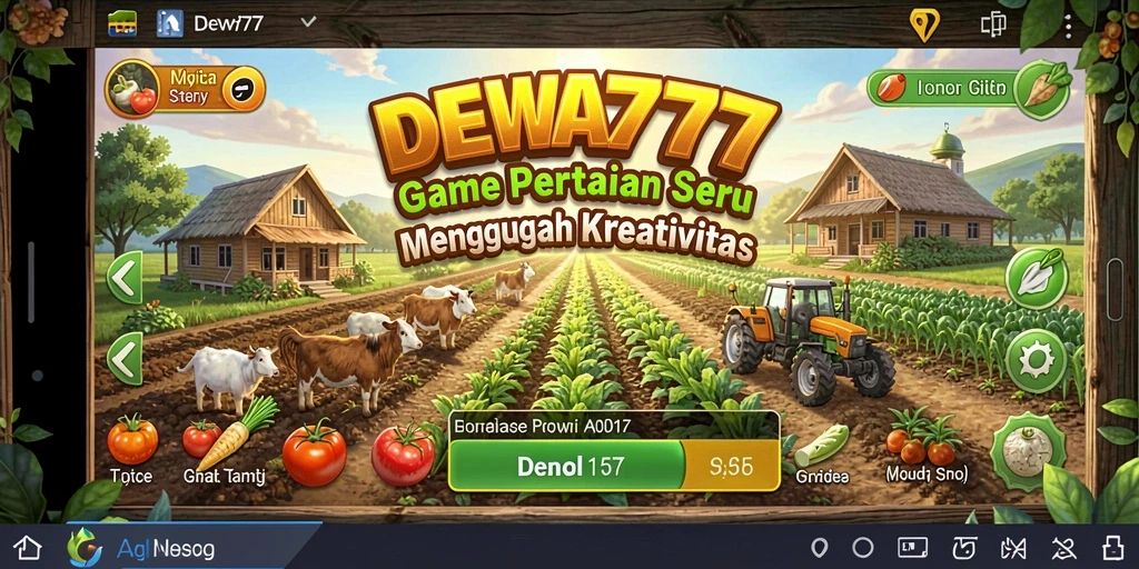 Tampilan seru gameplay DEWA777 dengan aktivitas berkebun.