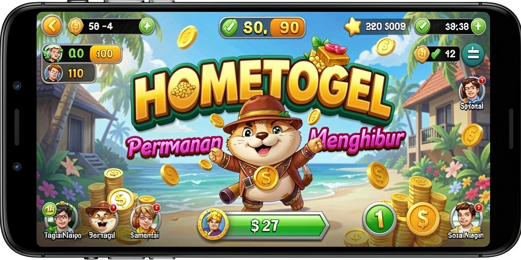 Screenshot utama HOMETOGEL menampilkan gameplay yang menyenangkan.
