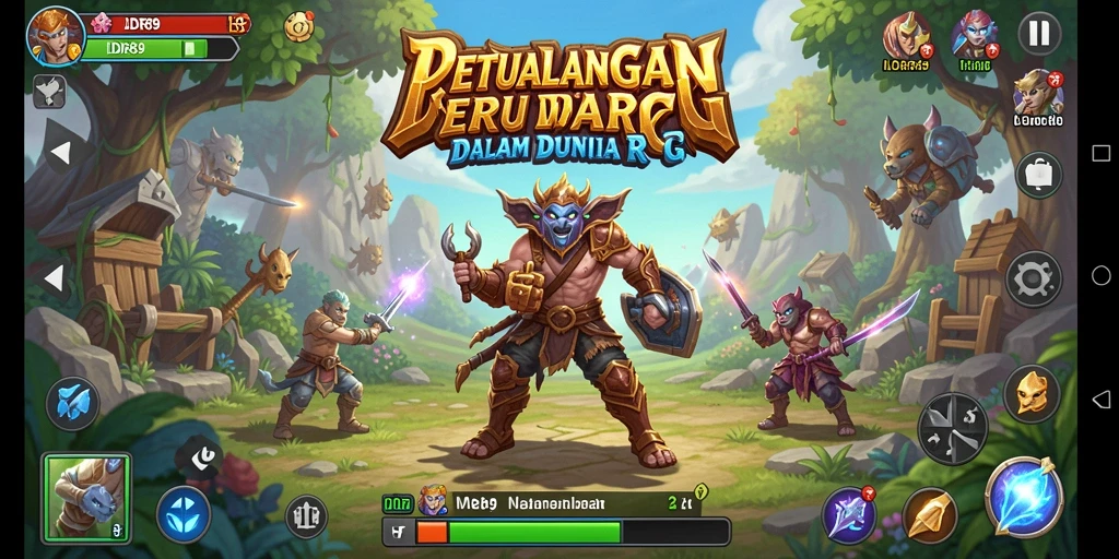 Screenshot gameplay IDR89 yang menampilkan aksi pertempuran RPG yang mendebarkan.
