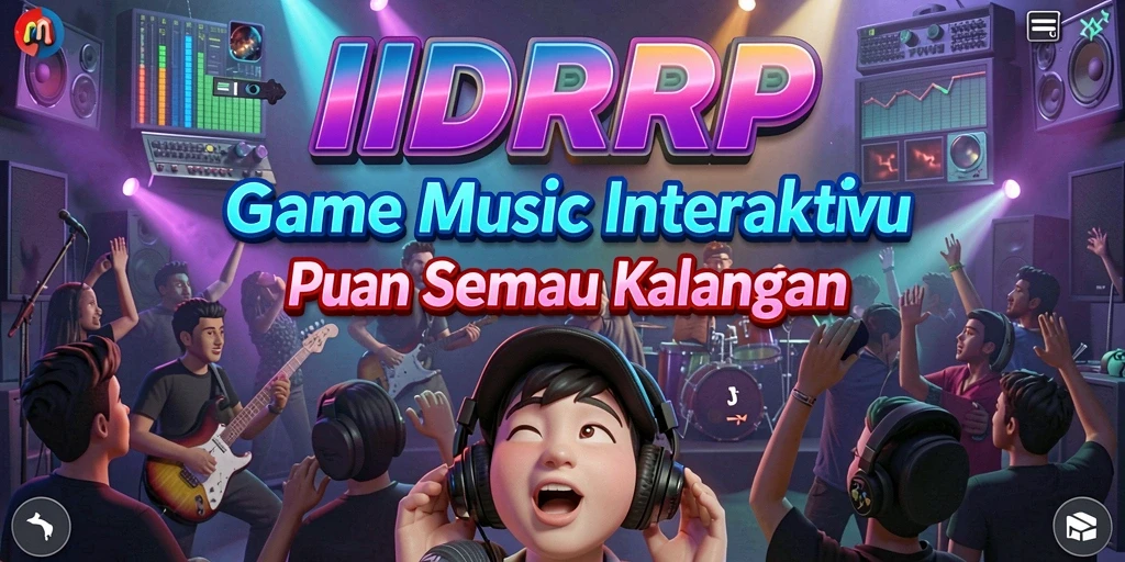 Screenshot gameplay IDRRP yang menunjukkan interaksi musik yang menarik.