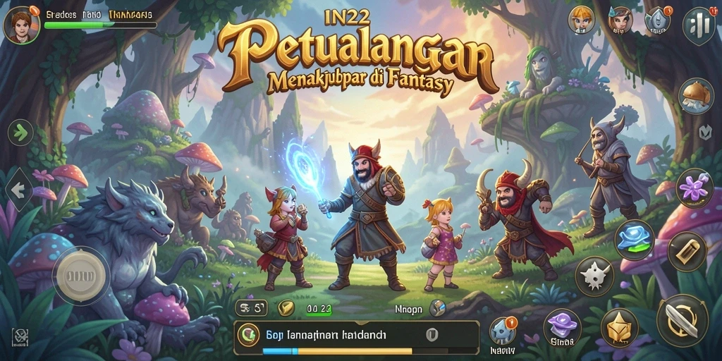 Screenshot gameplay IN22 menampilkan petualangan seru di dunia fantasi.
