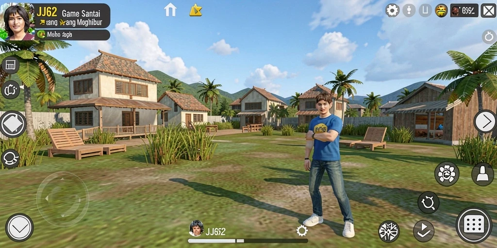 Screenshot utama JJ62 menampilkan aksi gameplay yang seru dan santai.