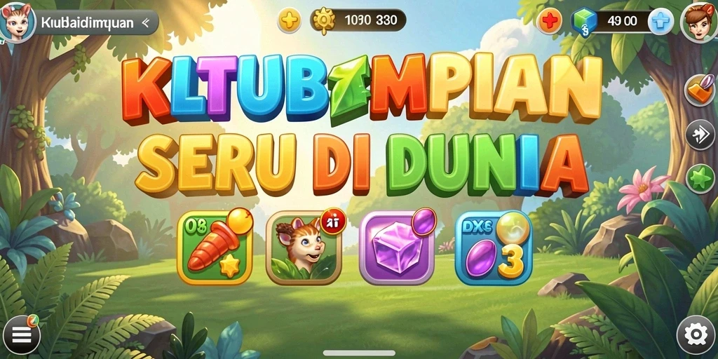 Tangkapan layar gameplay KLUBIMPIAN yang penuh warna dan seru.