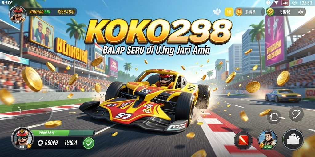 Screenshot gameplay <strong>KOKO288</strong> menampilkan balapan penuh aksi dengan grafis yang menakjubkan.