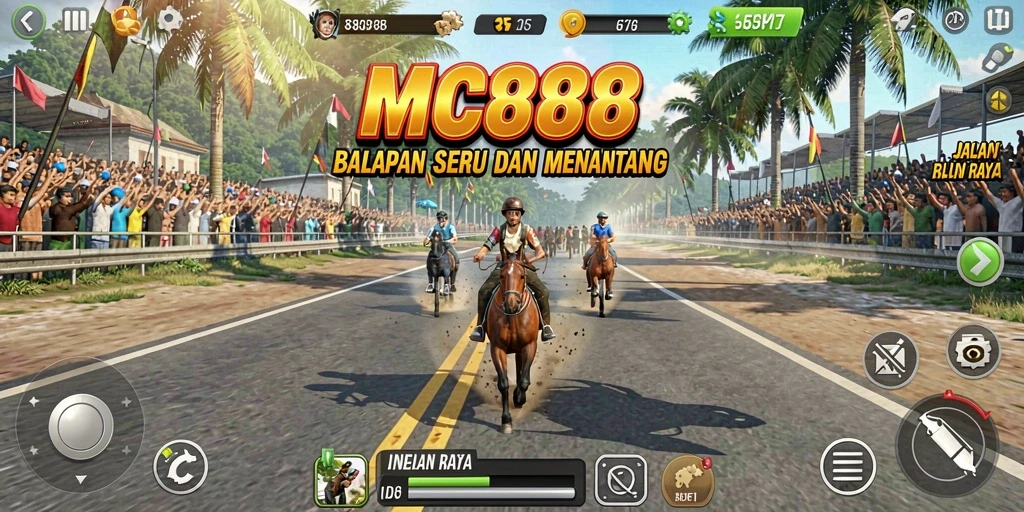 Tampilan gameplay Racing MC888 yang menegangkan dan seru.