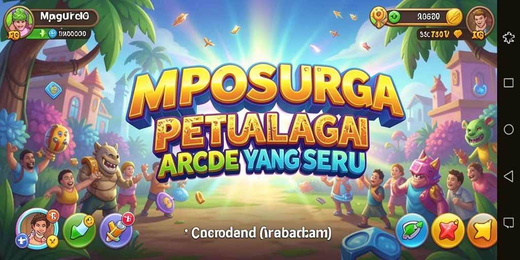 Screenshot utama MPOSURGA menunjukkan aksi gameplay seru dan penuh warna.