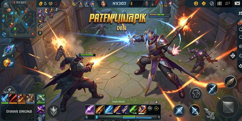 Tampilan menakjubkan dari pertempuran di arena MOBA NX303.