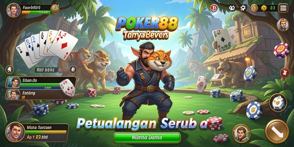 Tangkapan layar menampilkan aksi luar biasa di dunia terbuka POKER88.