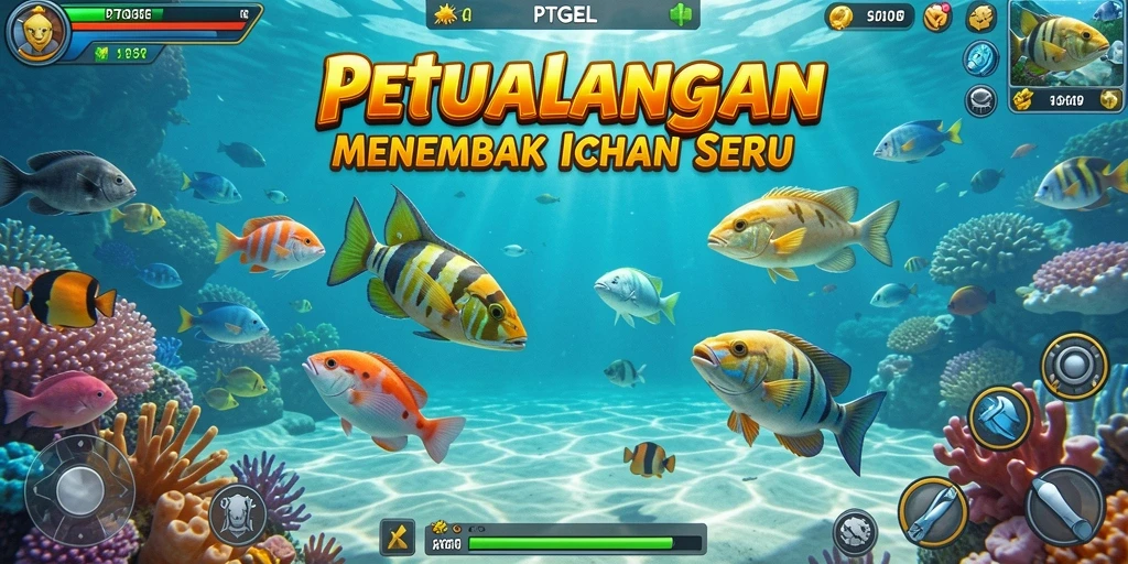 Screenshot gameplay PTTOGEL menampilkan aksi menembak ikan yang seru dan menarik.