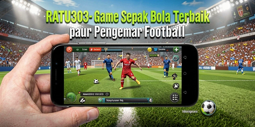 Tampilan gameplay intens yang menampilkan aksi sepak bola seru.