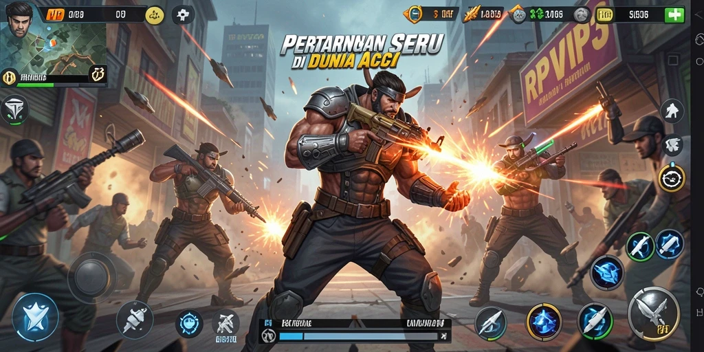 Screenshot utama RPVIP3 menampilkan aksi pertarungan yang intens.