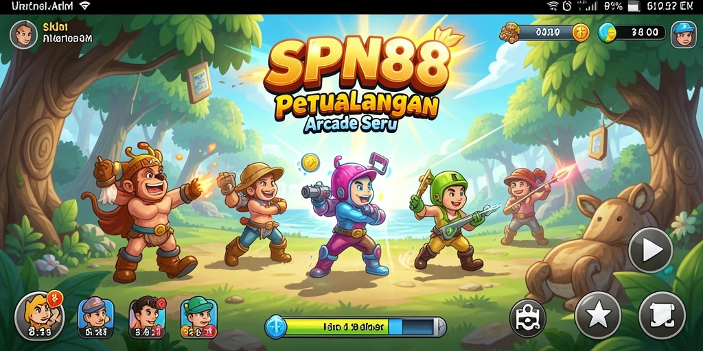 Screenshot SPN88 menampilkan aksi seru gameplay Arcade dengan grafis colorful.