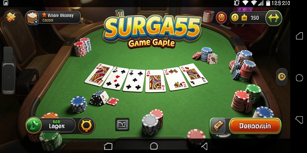 Tampilan gameplay seru di SURGA55 saat berkompetisi di Gaple.