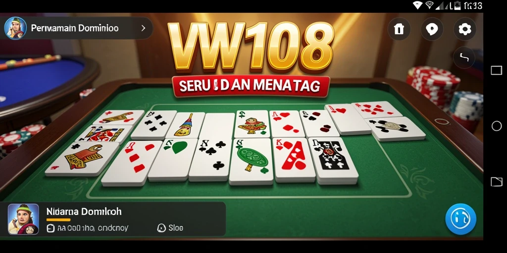 Screenshot permainan Domino VW108 yang penuh aksi.