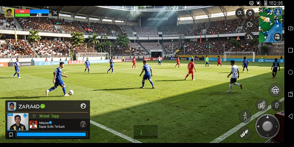 Tampilan menarik dari gameplay sepak bola di ZARA4D.