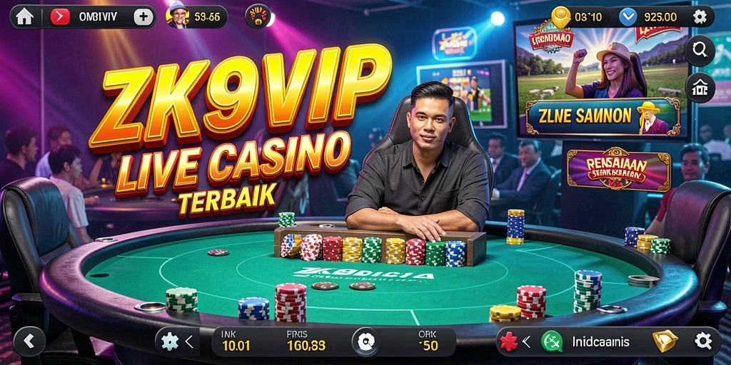 Tampilan gameplay Live Casino yang menarik dengan dealer langsung.